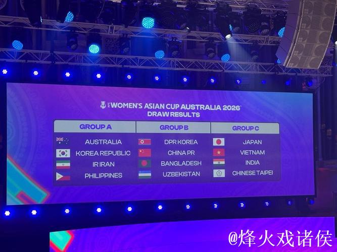 女足亚洲杯分组揭晓：中国女足与劲旅朝鲜队同组